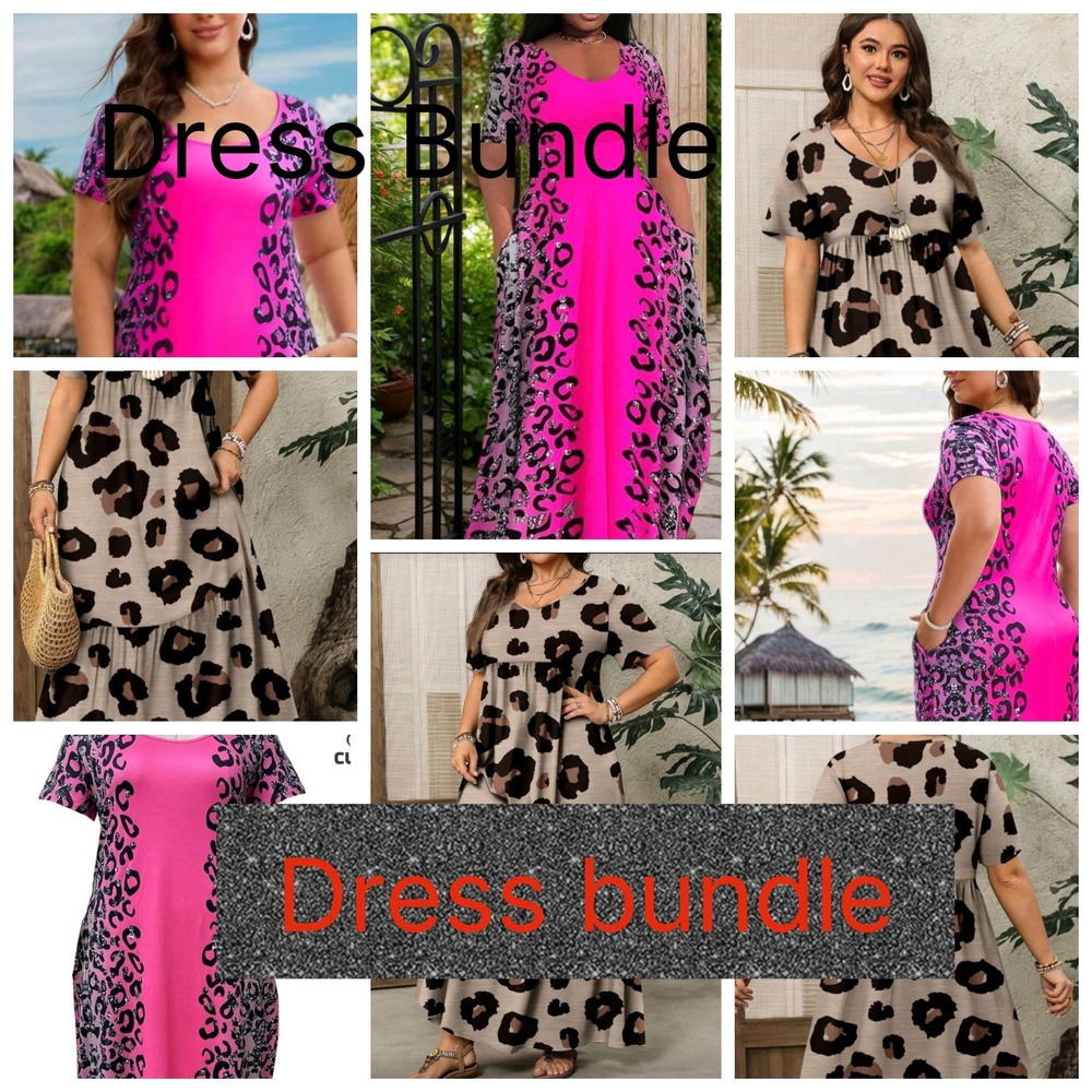 Leopard Print and Pink Dress Bundle